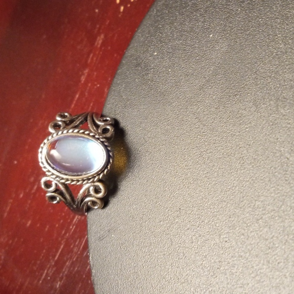 Opalite Ring Silver Tone